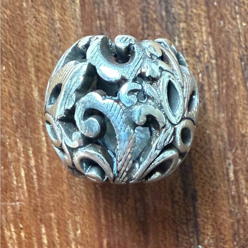 Brighton New Silver Tone Bracelet Charm Bead Scroll Work